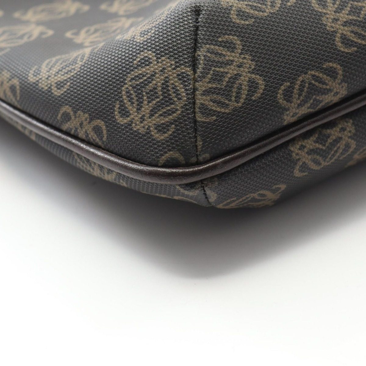 Loewe Shoulder Bag Anagram Dark Brown Canvas Leather — view 5