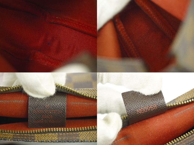 Authentic Louis Vuitton LV Trousse Makeup Damier Ebène Shoulder Bag Brown