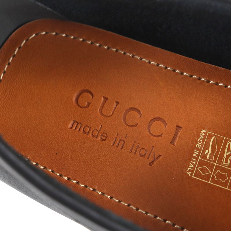 Gucci 624698 Webline Sherry Line Leather Horsebit Loafers Slip-on Driving