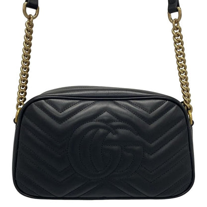 Gucci Shoulder Bag GG Marmont 447632 Black Quilted Leather