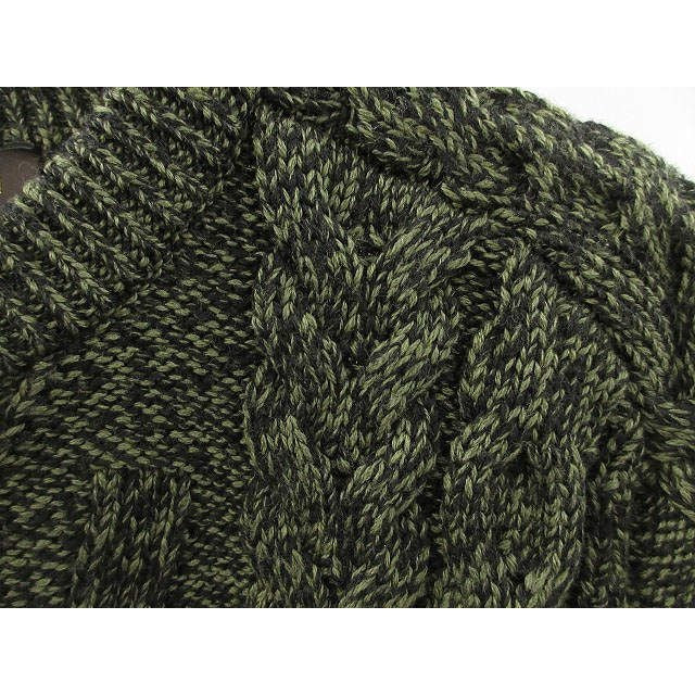 Louis Vuitton Cable Knit Sweater M Green Top Green-black — view 3