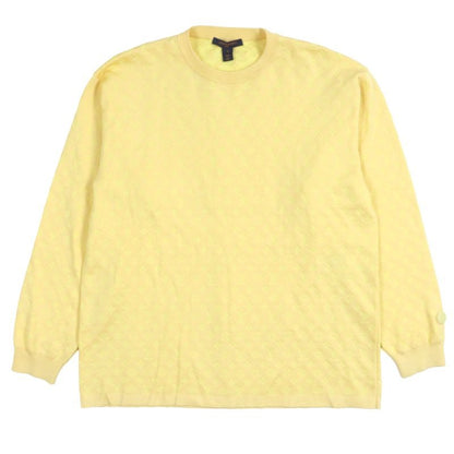 Louis Vuitton 24 SS 64% Silk Monogram Crew Neck Knit Sweater Yellow