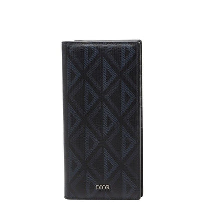 Dior CD Diamond Vertical Wallet Black Navy