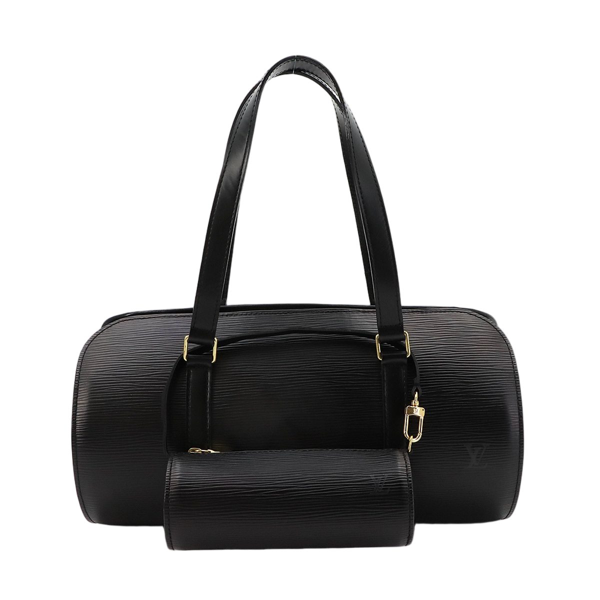Louis Vuitton Epi Soufflot Hand Bag Leather Noir Gold