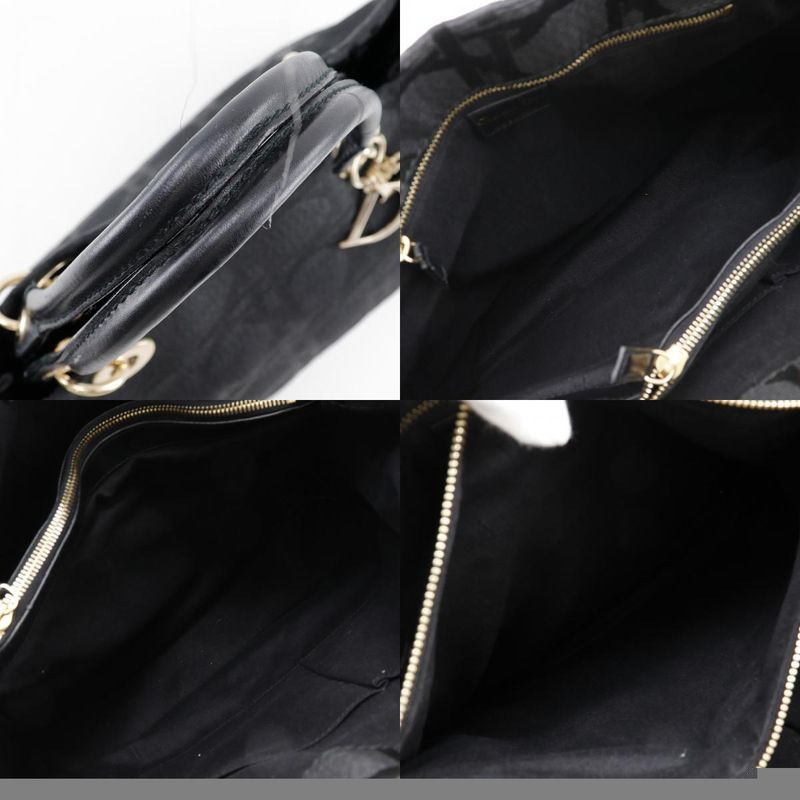 Dior Christian Dior Cannage Jca449449 Nylon Canvas Black Ladies Tote Bag