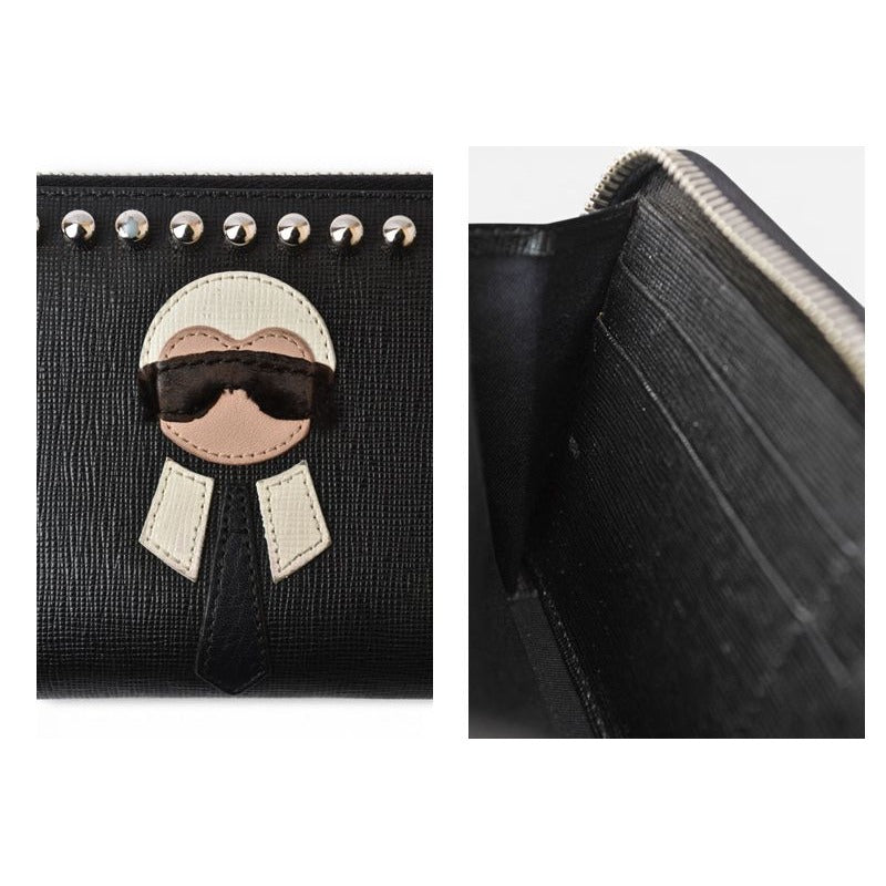 Fendi Carlito Wallet Karl Lagerfeld Black Silver — view 13