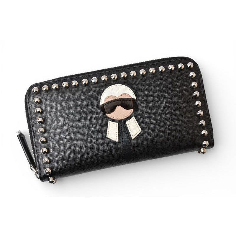 Fendi Carlito Wallet Karl Lagerfeld Black Silver — view 2