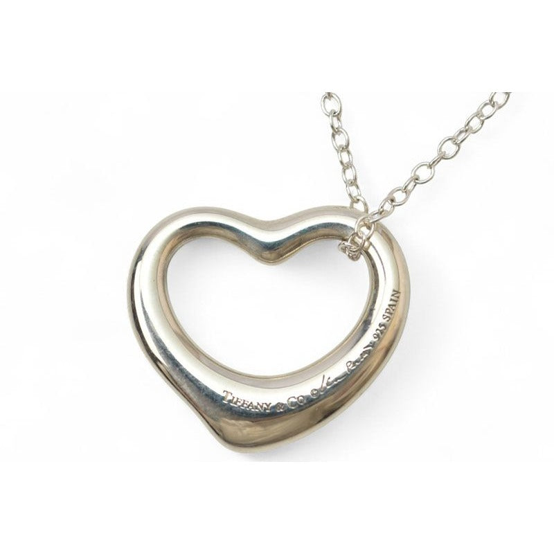 Tiffany & Co Necklace Pendant Silver Elsa Peretti Open Heart Motif — view 2