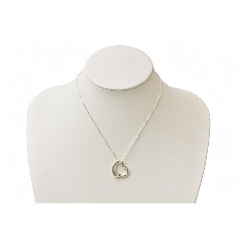 Tiffany & Co Necklace Pendant Silver Elsa Peretti Open Heart Motif — view 6