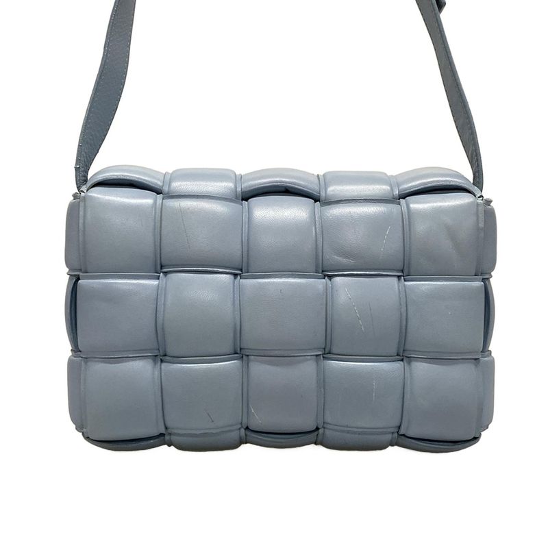 Bottega Veneta Shoulder Bag Padded Cassette Light Blue Lambskin