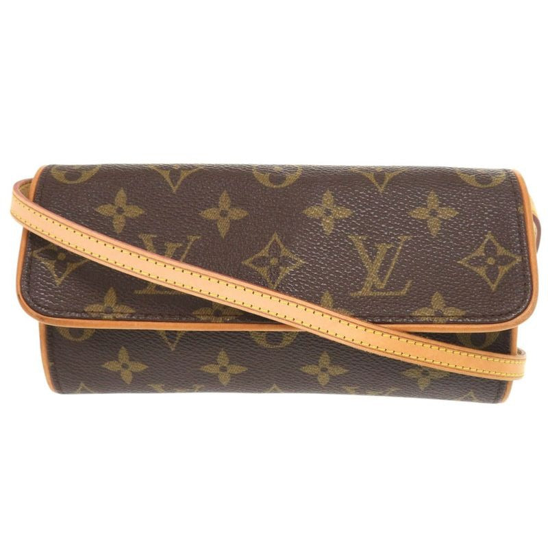 Louis Vuitton Pochette Twin PM Monogram Brown Shoulder Bag 0538