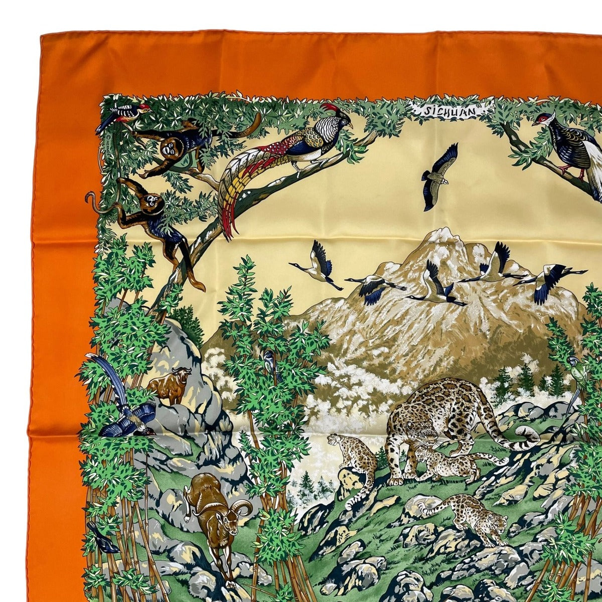 Hermes Scarf Silk Carre 90 Sichuan Orange — view 2