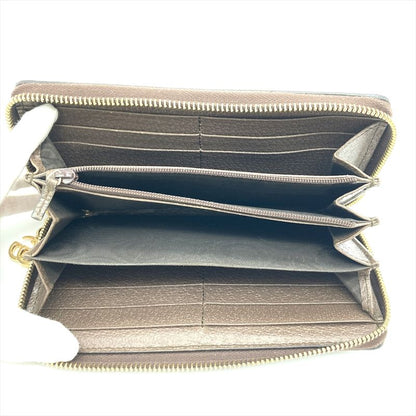 Gucci Ophidia Round Zipper GG Supreme Canvas Leather 523154 8745 Brown Gold