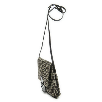 Fendi Small Flap Crossbody Brown Zucchino Canvas — view 2