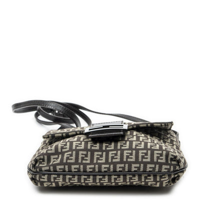 Fendi Small Flap Crossbody Brown Zucchino Canvas — view 6