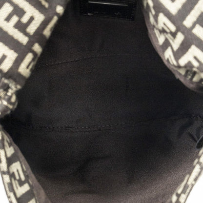 Fendi Small Flap Crossbody Brown Zucchino Canvas — view 9