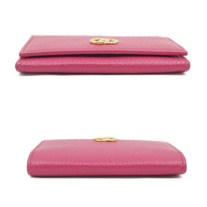Gucci 739525 GG Marmont Wallet Pink Gold Hardware Card Case Leather