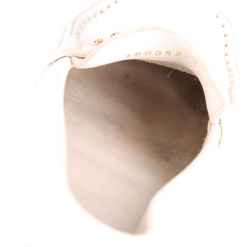 Louis Vuitton 02 Monte Carlo Leather Driving Shoes Women's 34 Td0052 White Made