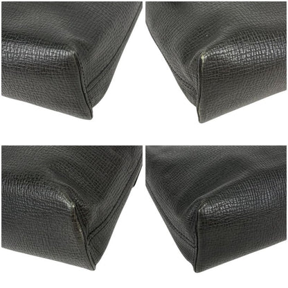 Loewe Logo Shape Stamping Top Handle Bag Mini Tote Bag Black Grained Leather