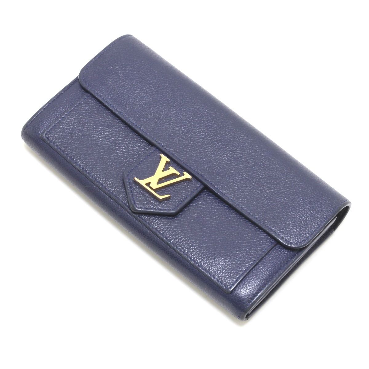 Louis Vuitton Bifold Long Wallet Portefeuille Lock Me M60861 Navy