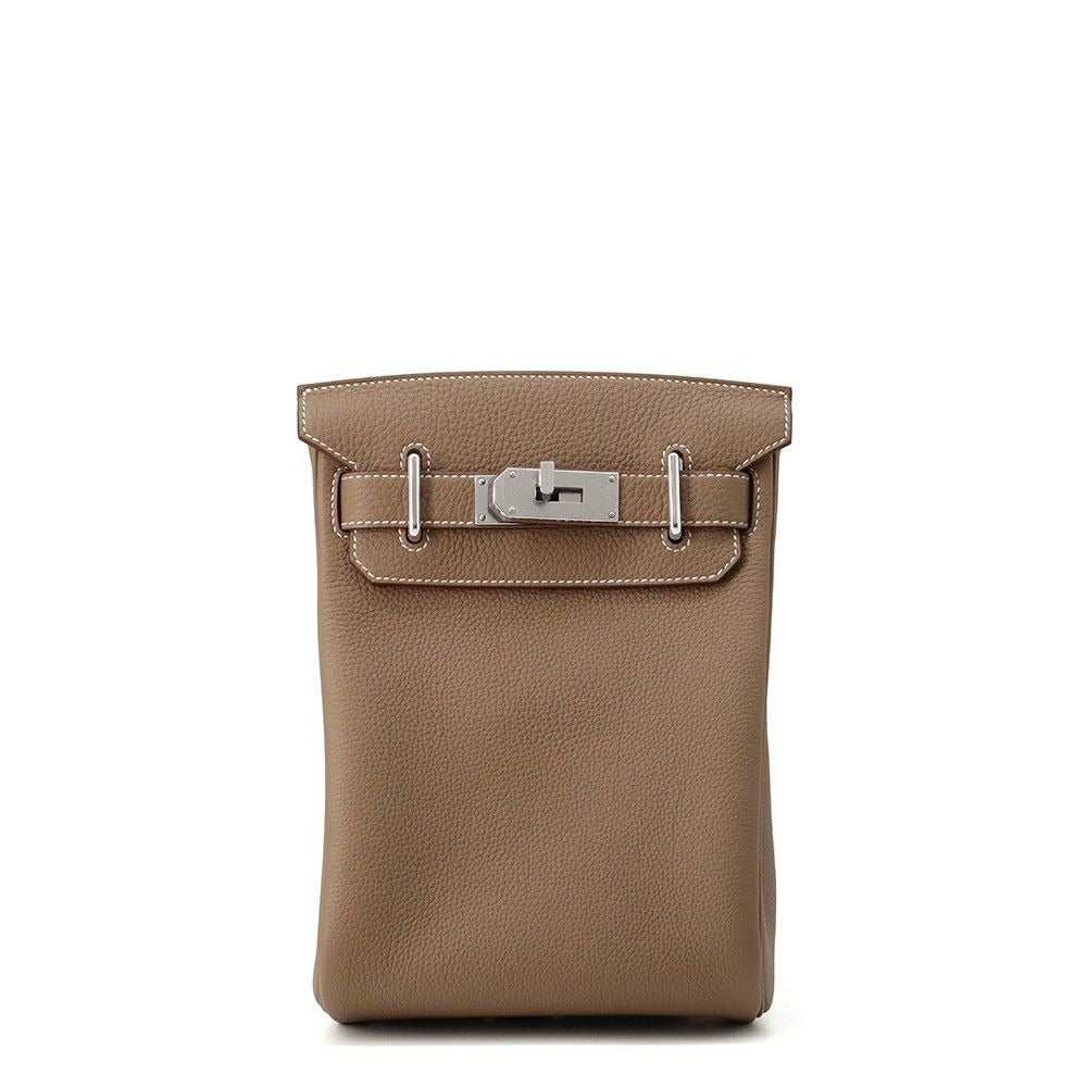 Hermes Belt Bag Kelly Hac a Dos PM Etoupe Silver Togo