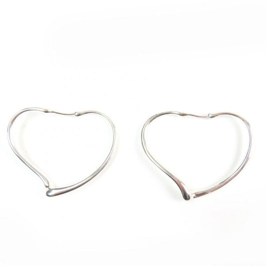 Tiffany & Co Elsa Peretti Small Open Heart Hoop Earrings Ag925