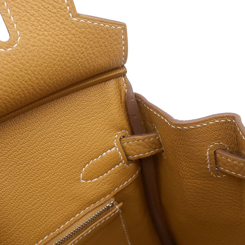 Hermes Handbag Birkin 25 Togo Natural Sable Silver Hardware Brown Engraved K