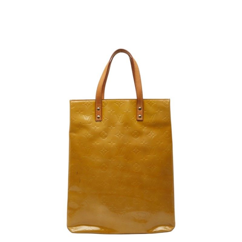 Louis Vuitton Monogram Vernis Reed MM Beige Patent Leather Handbag