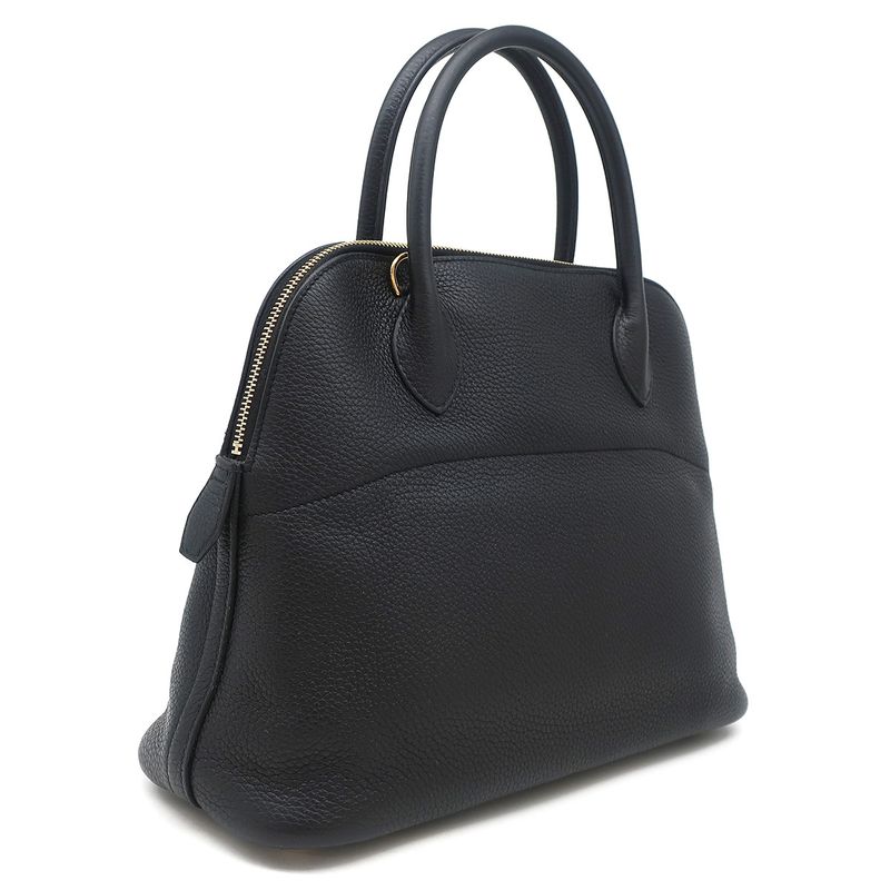 Hermes 2way Bag Bolide 31 Taurillon Clemence Black Gold Hardware Black Handbag