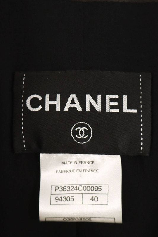 Chanel P36324c00095 Pearl Decorated Trench Leather Coat Ladies 40