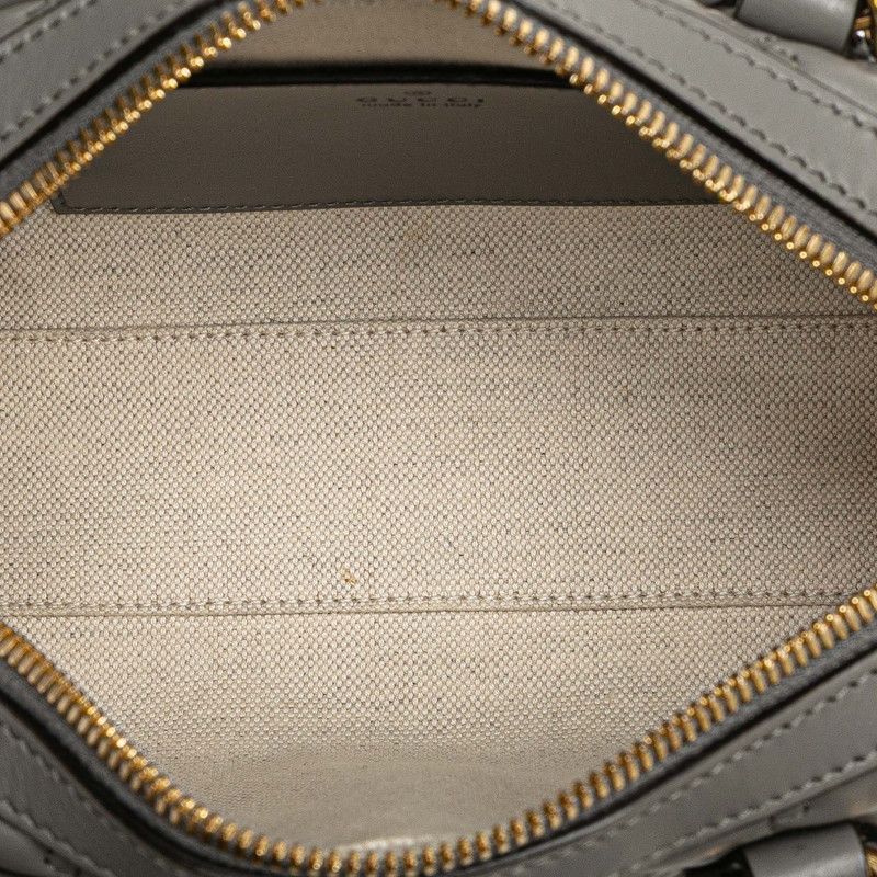Gucci Ggmatelasse Quilted Mini Boston Bag Shoulder Bag 2WAY 702251 Gray Leather