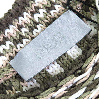 DIOR Christian DIOR Homme 383m636at544 100% Cotton Woven Pattern Crewneck Knit Vest Khaki L
