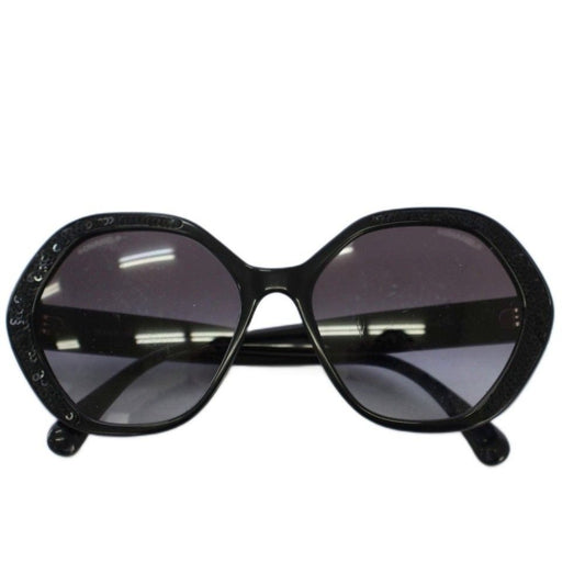 Chanel CC Logo Sunglasses Sequin Black KH Eyewear