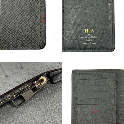 Louis Vuitton Taiga Portefeuille Brazza Folding Long Wallet M32653 Gray