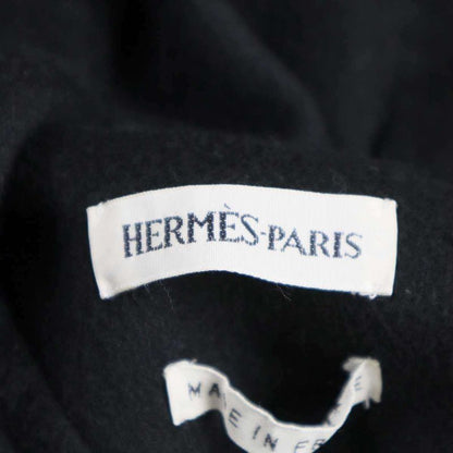 Hermes by Martin Margiela Period Double Face Cashmere Reversible Coat Black 36