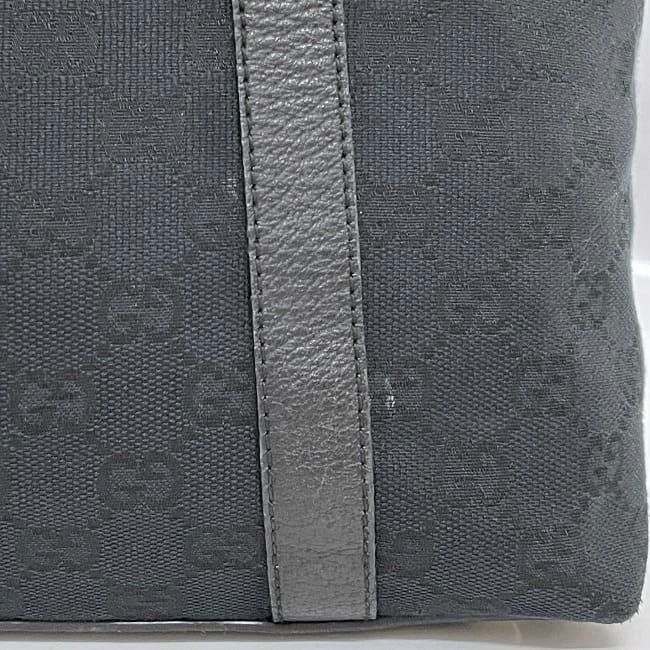 Gucci Tote Bag Black GG Canvas 141470 Excellent Condition Canvas