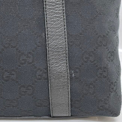 Gucci Tote Bag Black GG Canvas 141470 Excellent Condition Canvas