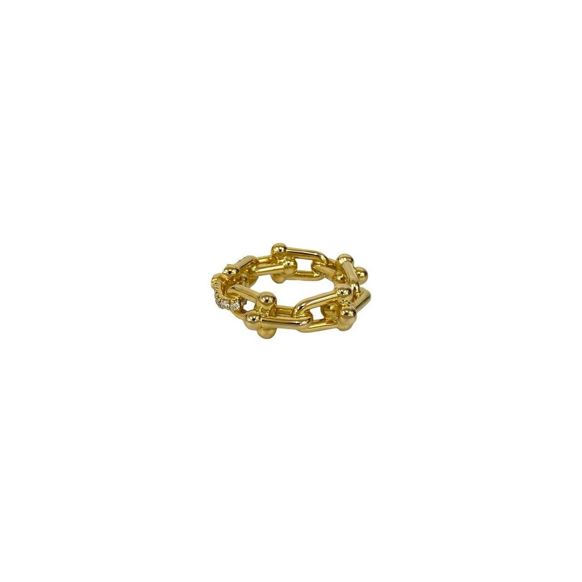 Tiffany & Co. Box with Case Small Link Ring 18K Diamond — view 5