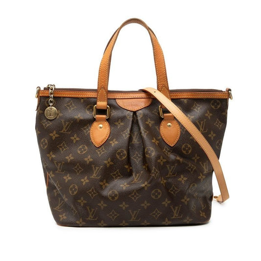 Louis Vuitton Monogram Palermo PM 2-Way Shoulder Bag Brown Leather