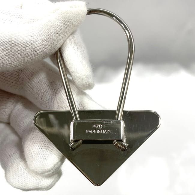 Prada Key Ring Black Silver Excellent Condition Metal Preowned M715