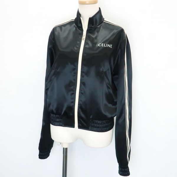 Celine Tracksuit Jacket 2w98a048s.38no Triomphe Charm Jersey #34 Satin Black