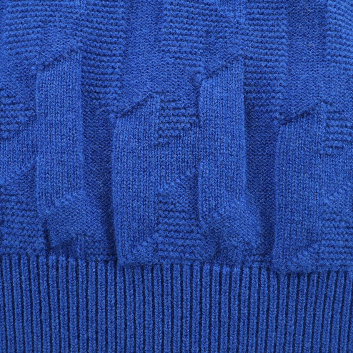 Hermes Wool Motif Crew Neck Long Sleeve Knit Blue 38 — view 5