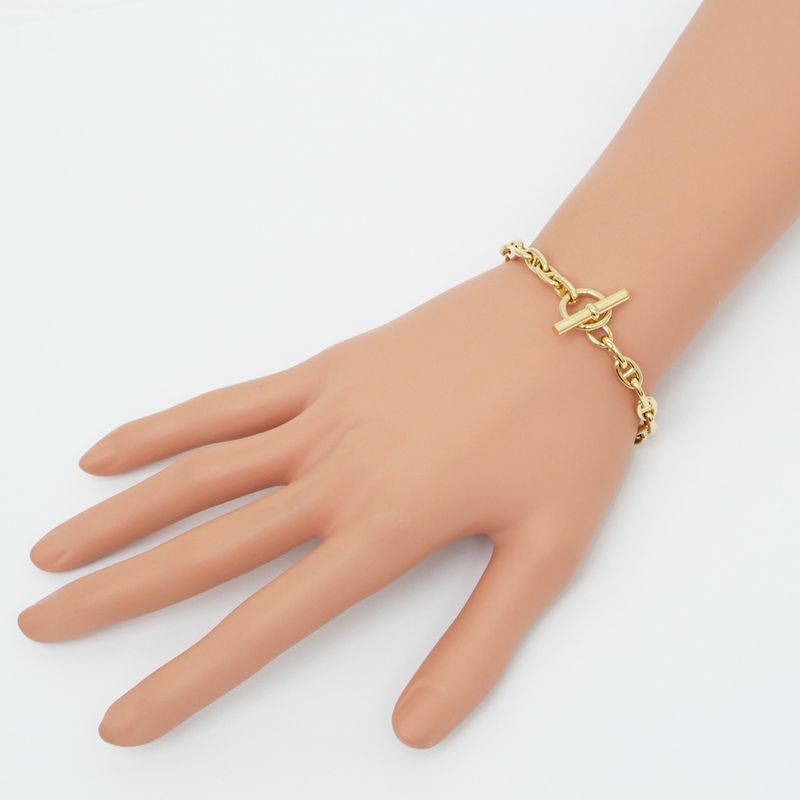 Hermes Chaine D'ancre MM Bracelet 750 YG Yellow Gold 14 Pieces 77.5g