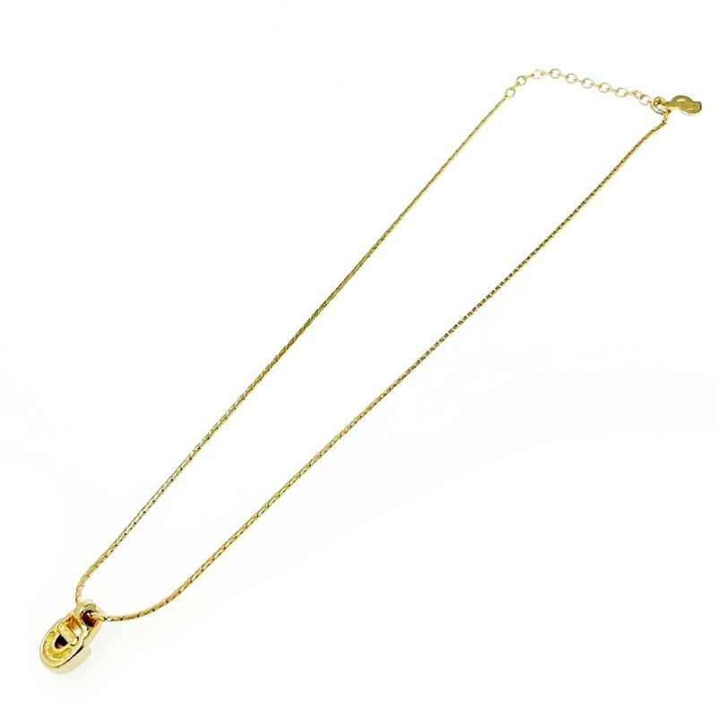 Christian Dior GP Rhinestone Colored Stone Necklace Gold Blue 481146 Necklace