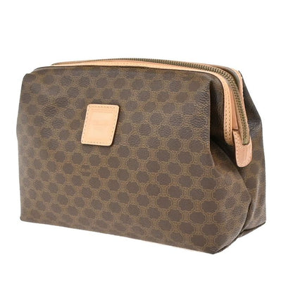 Celine Pouch Macadam PVC Leather Brown 04ka884