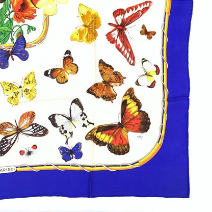 Hermes Carre 90 Farandole Dances Of Provence Blue And Multicolor Scarf Silk