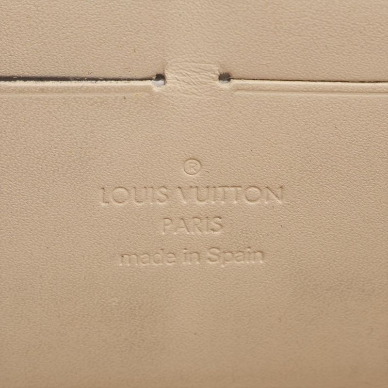 Louis Vuitton Vernis Zippy Wallet Leopard M91476 Bronze Colailles Made In Spain