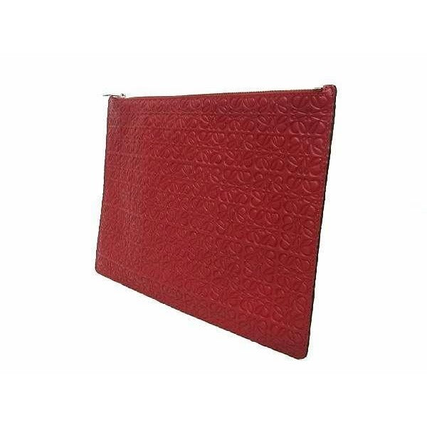 Loewe Repeat Anagram Leather Clutch Bag Second Red and Blue Au5558 — view 3