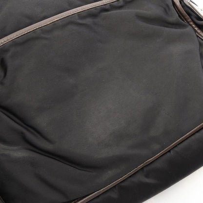 Prada Shoulder Bag Black Canvas Saffiano Leather — view 10