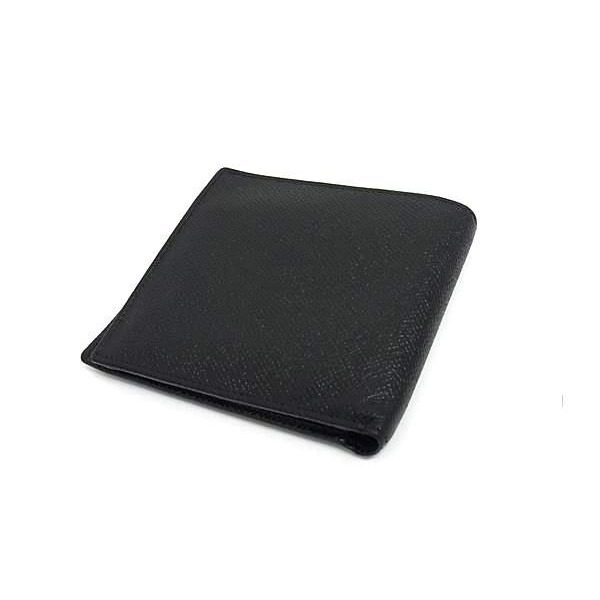 Bvlgari Leather Bifold Wallet Billfold Coin Purse Card Holder Black — view 2